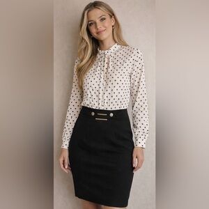 Venus Polka Dot Colorblock Midi Dress – Size Medium – New (Tag Included)